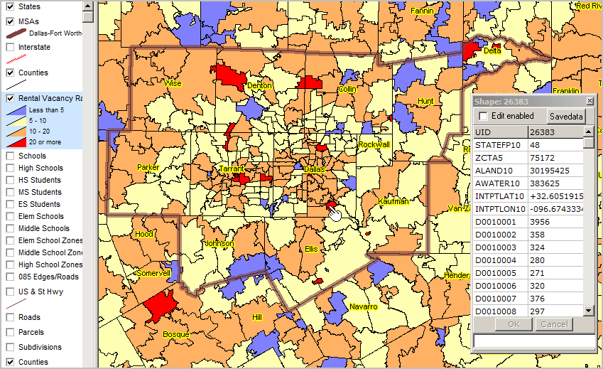 Dallas+tx+zip+code+map