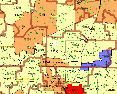 collin county zip code map Zip Code Demographics By School District Census 2010 collin county zip code map