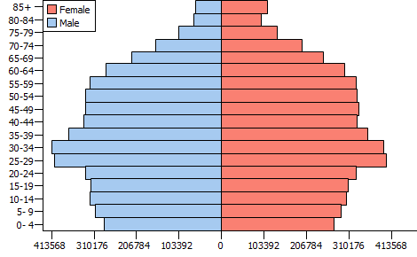 Population Pyramids | Census | Age Race | Chart Graphics
