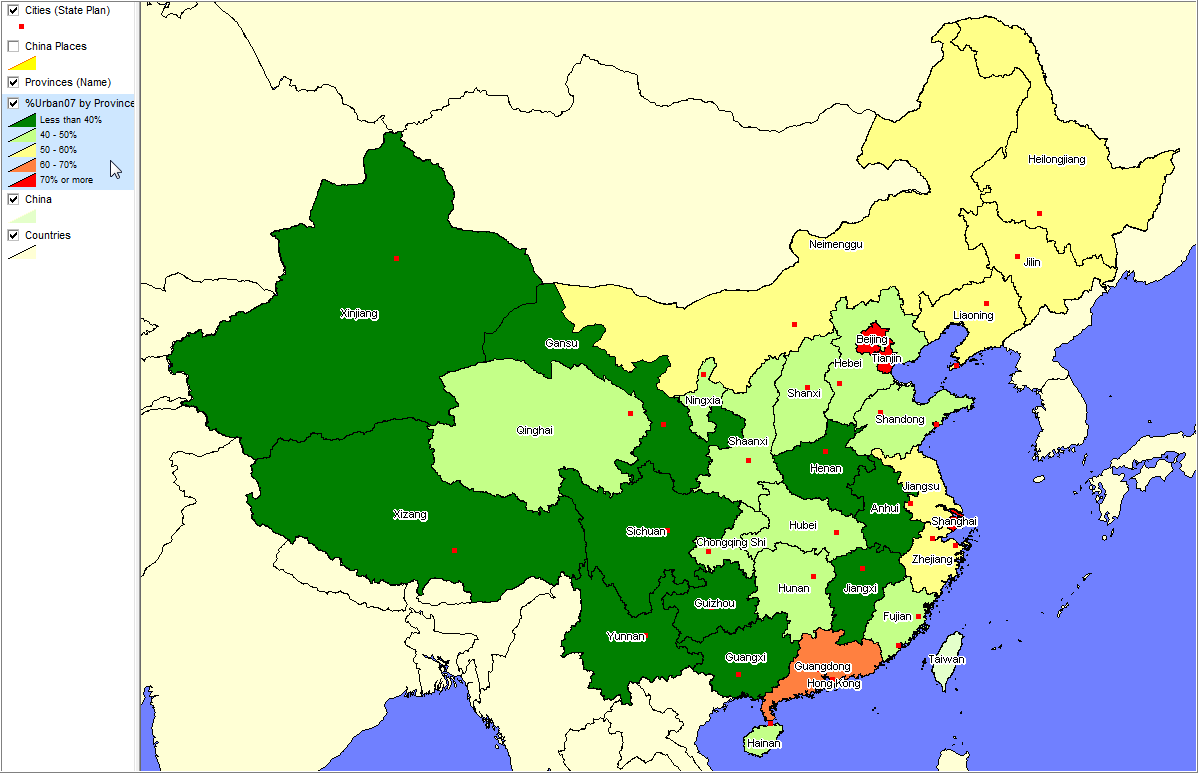 map china cities and other