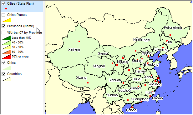 map china cities and other