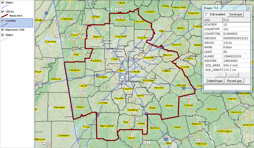 County To Msa Mapping Making Custom Metro Maps -- Gis Resources