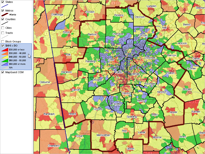 Atlanta Census Tract Map Demographic Trends 2010 - 2020 | Population Estimates & Projections | U.s.  Counties