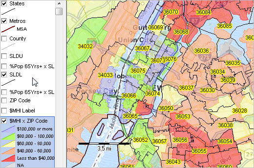 data mapping statistical zip code goto metropolitan area house