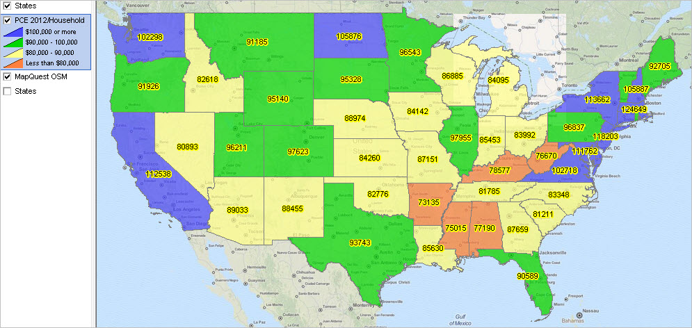 Personal Consumption Expenditures By State