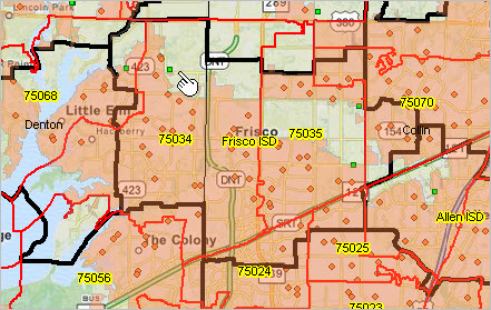 Frisco Tx Zip Code Map Zip Code Urban Rural Geography Demographics