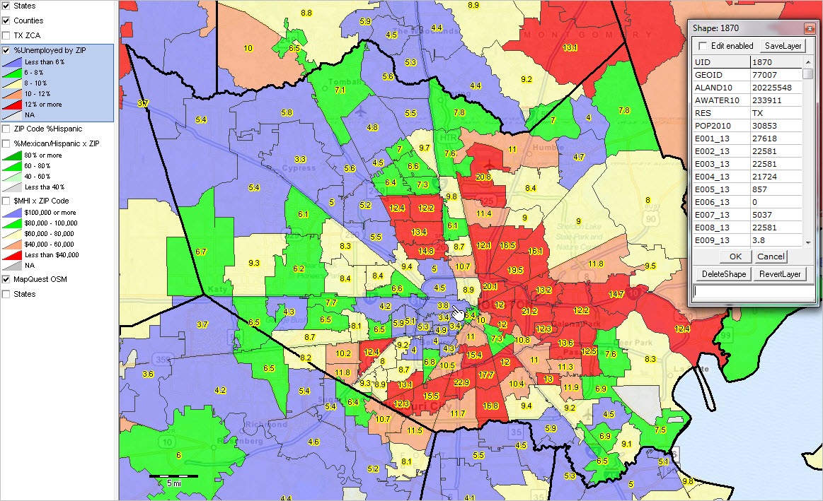 Demographics Map By Zip Code Local Area Employment Patterns Census Tract Zip Code