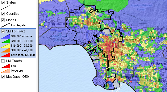 Map of Los Angeles, California - GIS Geography