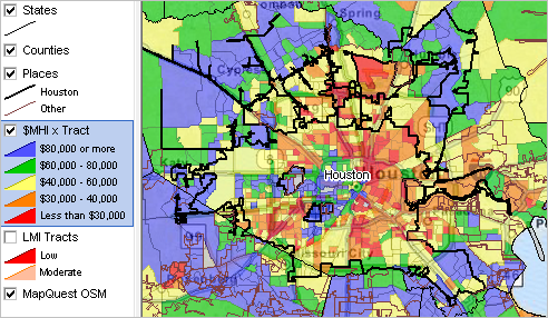 Map of Houston, Texas - GIS Geography