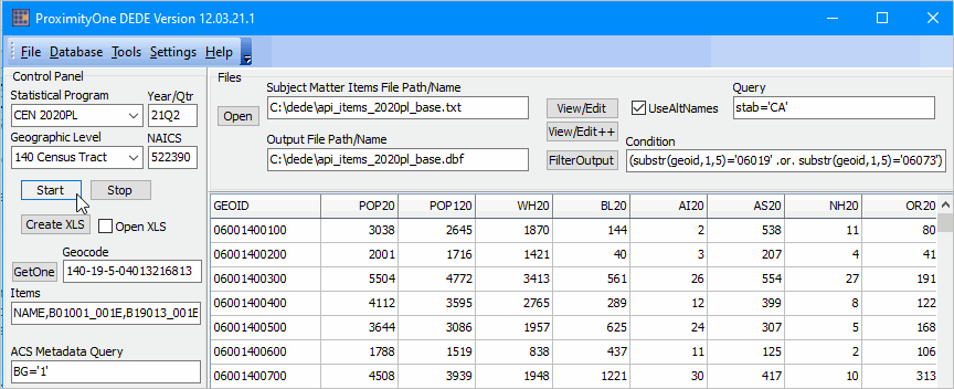 Demographic Economic Data Explorer API Tool