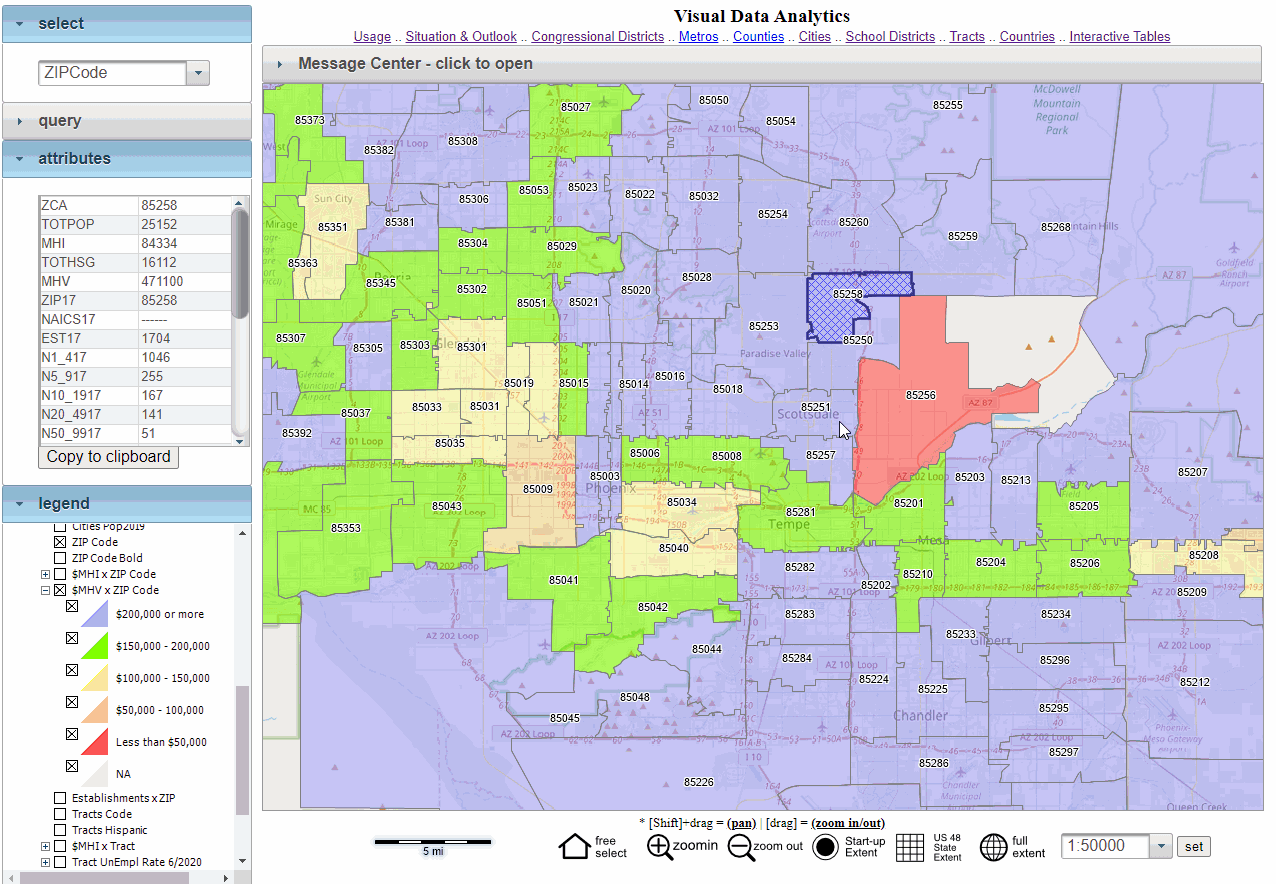 County Arizona Zip Code Boundary Map Pima County Zip Code Map Z...