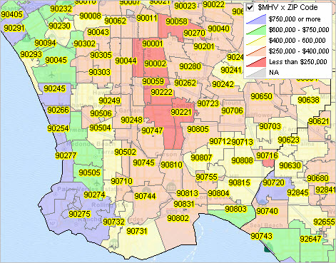 Map Of Los Angeles Zip Code