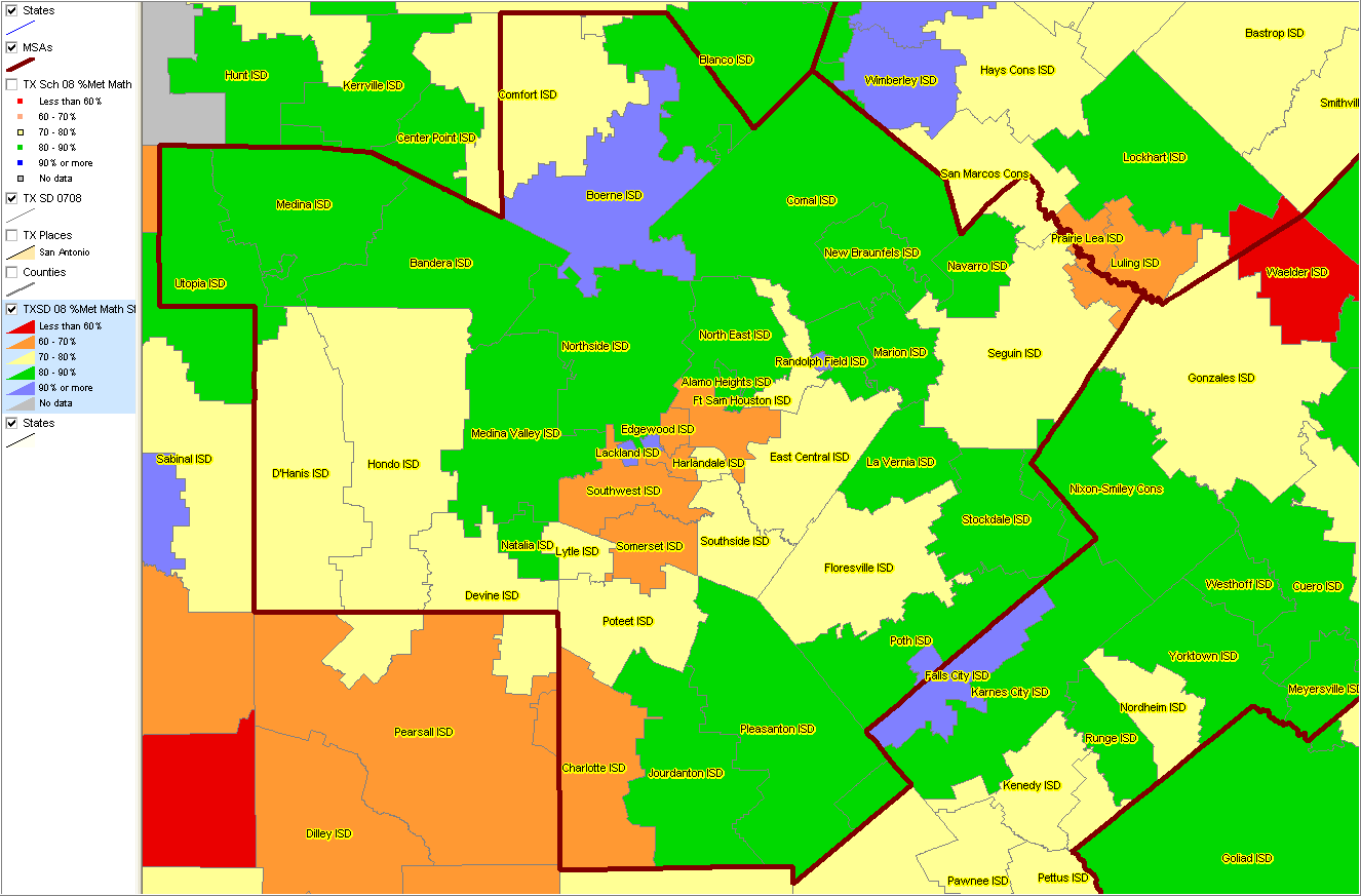 San Antonio Map Of School Districts.