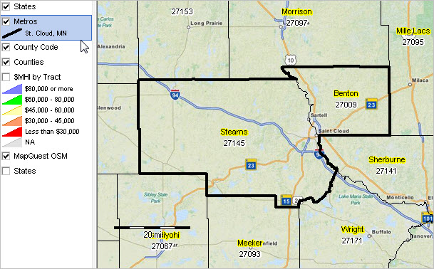 St Cloud Mn County Map St. Cloud, Mn Msa Situation & Outlook Report