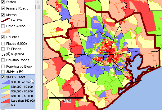 Map of Houston, Texas - GIS Geography