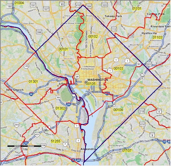 Washington DC Public Use Microdata Areas