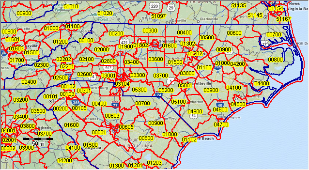 North Carolina Public Use Microdata Areas