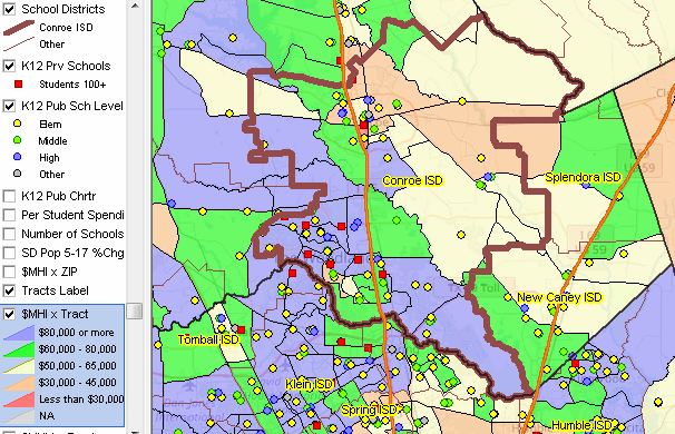 Conroe ISD TX 4815000 Demographic Economic Characteristics