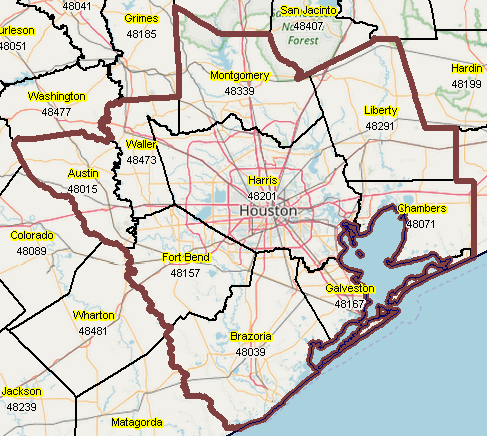 Map of Houston, Texas - GIS Geography