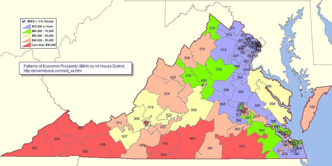 Virginia State Legislative Districts Demographic Economic