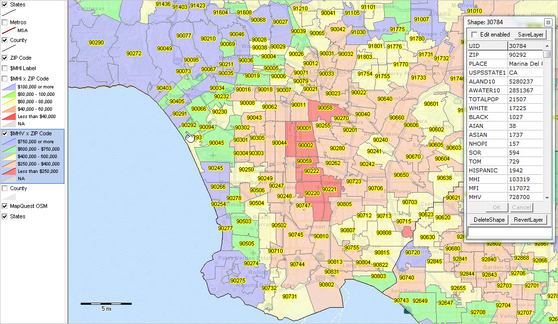 Los Angeles County Zip Code Map Printable - United States Map