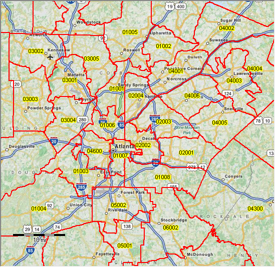 PUMA 2010 Georgia Public Use Microdata Areas